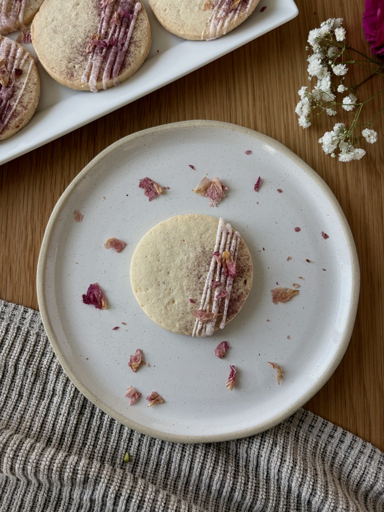Rose Cardamom Shortbread Cookies