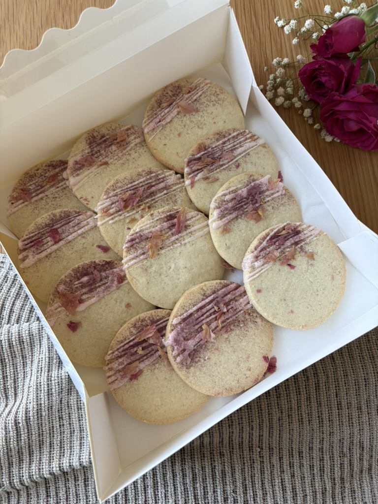Rose Cardamom Shortbread Cookies